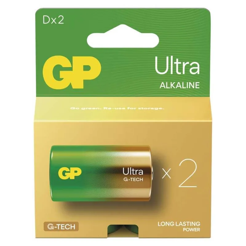 B02412 GP alkalická baterie ULTRA D (LR20) 2PP Akční Cena