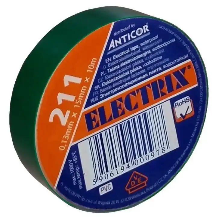 Akce 2110150100500 Izolační páska PVC 15mm x 10m zelená