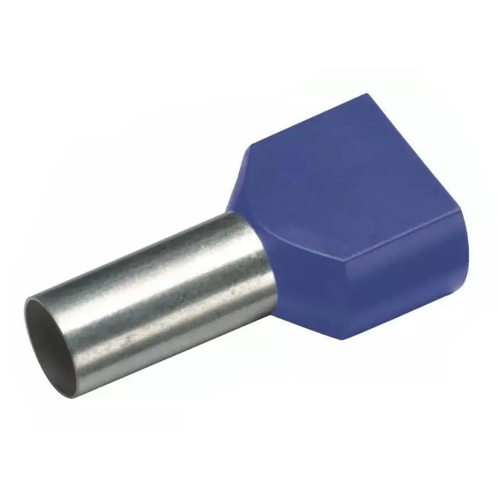 Omezená Nabídka 182444 Izolovaná dvojitá dutinka Cu 2 x 2,5/10 mm, modrá