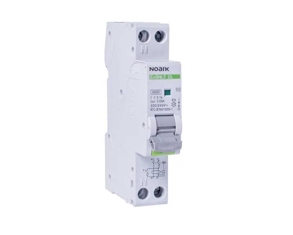 Ex9NLE EL 1PN B10 30mA Jednomodulový Elektronický proud. chránič s nadpr. ochr., 6kA, 1+N, char. B, In=10A, IΔn=30mA, AC Super Cena