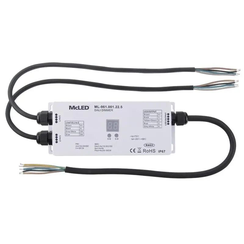 MCLED DALI PŘIJÍMAČ PRO ŘÍZENÍ JASU LED PÁSKU IP67 MAX 12A ML-961.001.22.5 Výhodná Nabídka