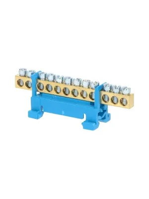 1000007 Můstek N 12 (svorkovnice 12x16mm2), nekrytý IP00, modrý, 63A, na DIN Výprodej