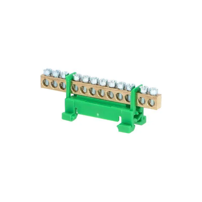 Must-Have 1000009 Můstek PE 12 (svorkovnice 12x16mm2), nekrytý IP00, zelený, 63A, na DIN