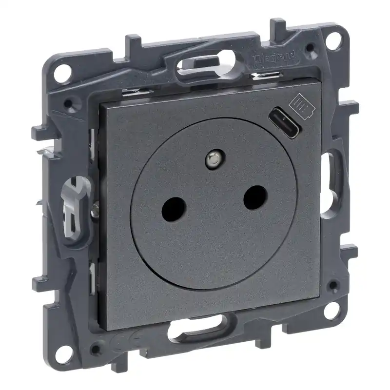Akce 863438 NILOE S.ZÁSUV.2P+T/USB C OCEL