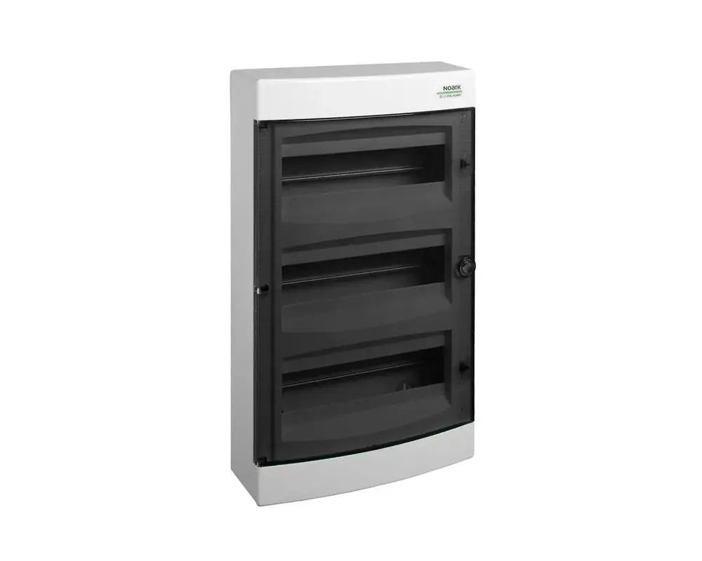 Must-Have PNS 3x18T Plastová rozvodnice, průhledné dveře, montáž na omítku, IP40, 3 řady, 3x18 modulů